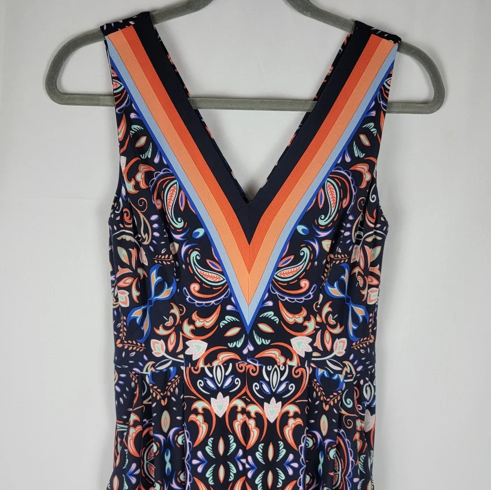 Vince Camuto printed vneck jumpsuit size 2 boho print - Picture 4 of 7